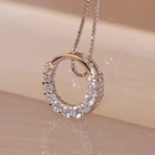 Fashion 925 Silver Necklace Pendant Women Cubic Zircon Wedding Jewelry