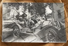 1910 RPPC Garwin Iowa men in parade automobile GAR Reunion Real Photo Postcard