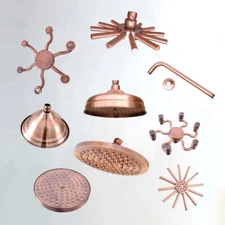 Antique Red Copper Round Rainfall Rain Bathroom Shower Head Shower Arm szh374
