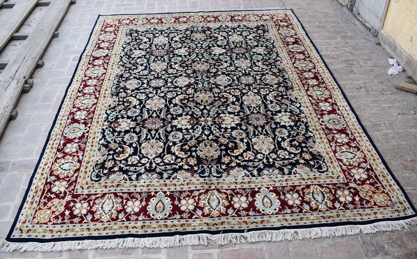 7'11 x 10'5 Handmade vintage high quality turkish hereke wool persian area rug