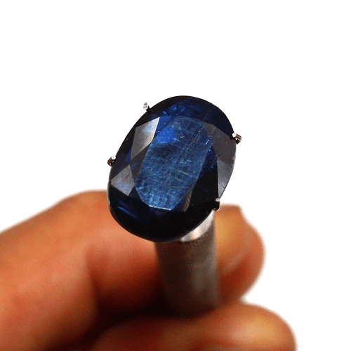 9.16 CT Natural Blue Kyanite Untreated 15mmx11mm Oval Faceted Cut Loose Gemstone - Picture 4 of 13