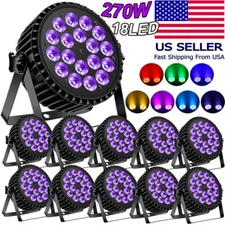 UKING 270W LED 18 Par Stage Light DMX RGBW Disco Show DJ Lighting Aluminum Shell