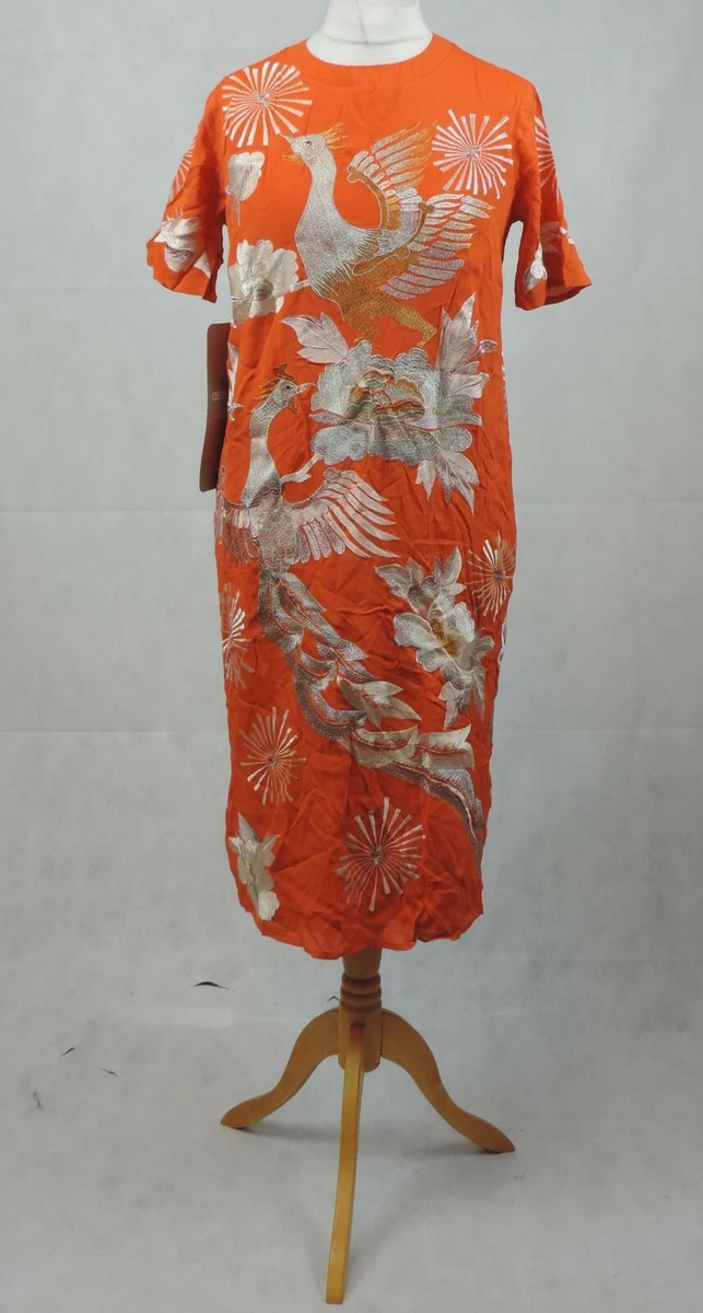 Orange shift dress clearance uk