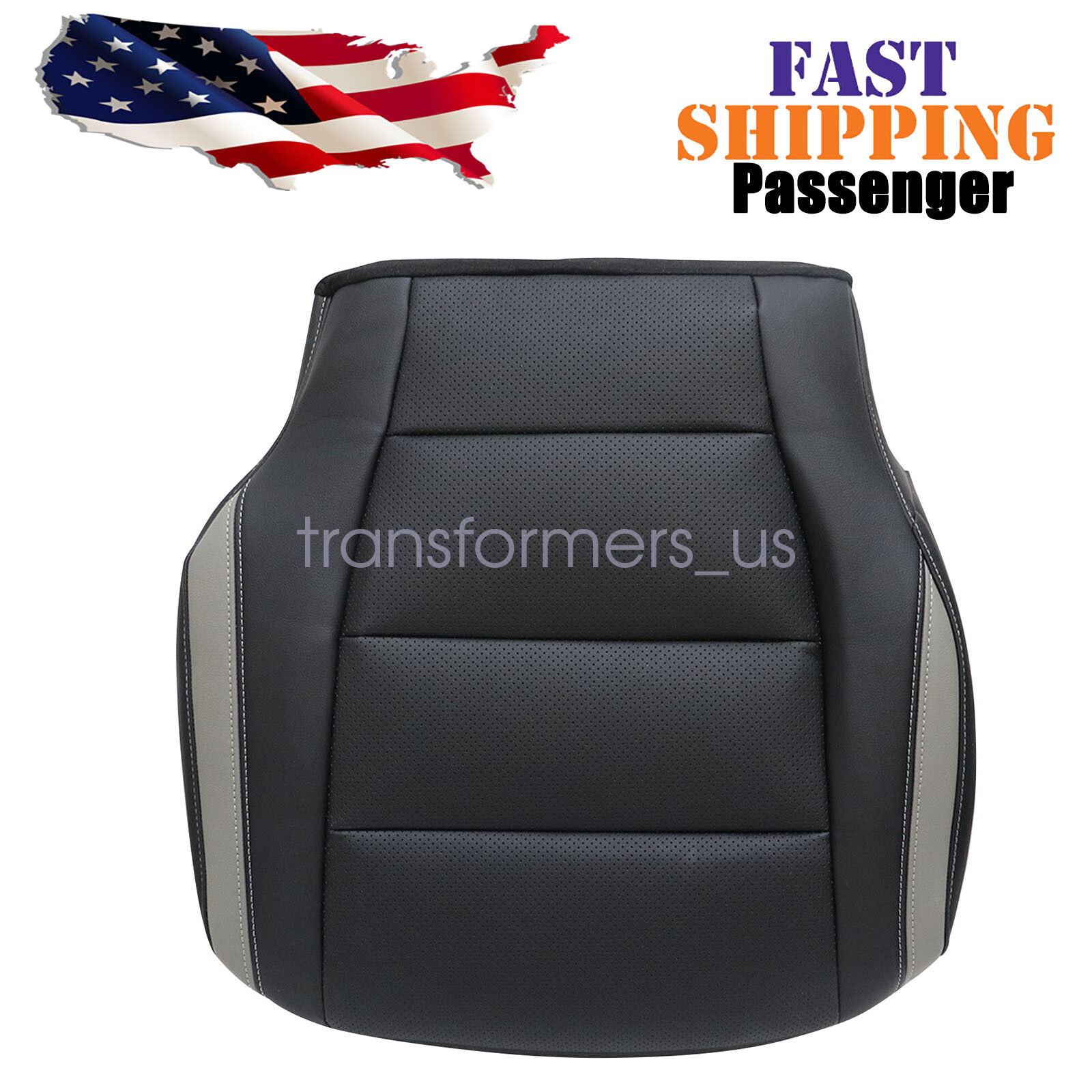 2017-2020 For Ford F150 RAPTOR - Passenger Bottom Leather Seat Cover Black Perf