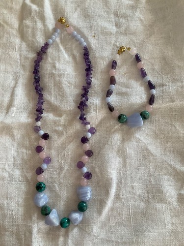 Halskette mit Armband Edelsteine - Bild 3 von 4