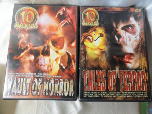 LOT OF 2 - 10 MOVIE HORROR SETS - TALES OF TERROR & VAULT OF HORROR - Picture 1 of 1