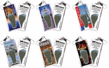 Paris FootWhere® Souvenir Zipper-Pulls. 6 Piece Set. Made in USA