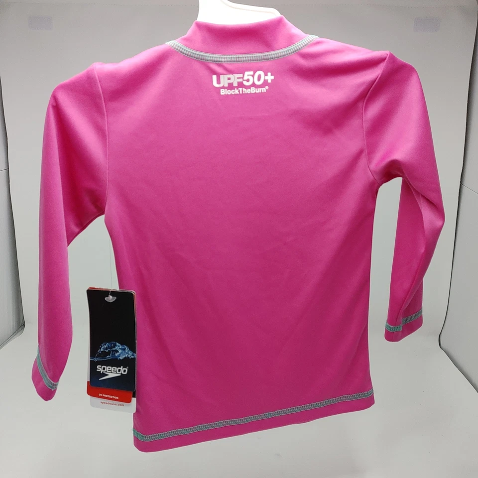 Speedo Kids UV Long Sleeve Swim Tee S - Raspberry Rose - Image 2 of 2