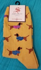 NWT Ladies Socksmith DACHSHUND DOXIE ankle socks, 9