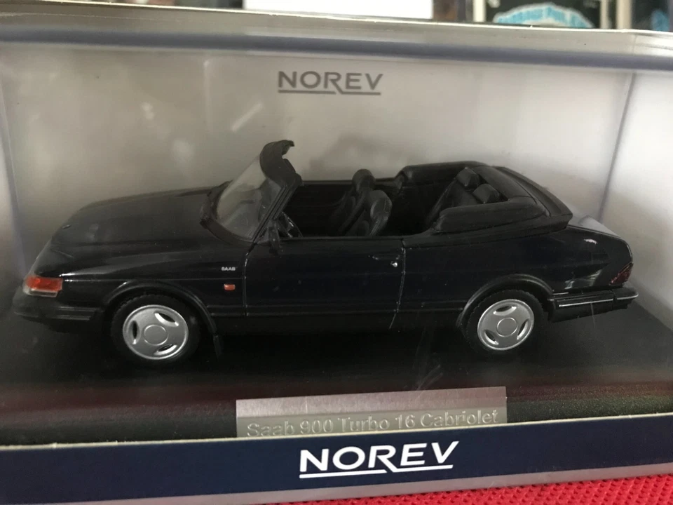 1:43 NOREV Saab 900 Turbo Cabriolet 1992 Black Model B802 - Image 3 of 4