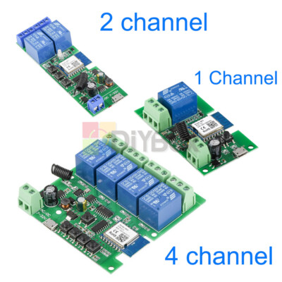 USB WiFi Smart Switch Relay Modul – 1/2/4 Kanäle + 433MHz Fernbedienung, App Steuerung