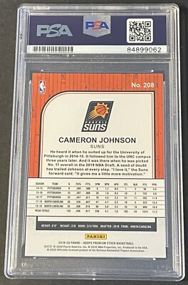 Cameron Johnson 2019/2020 Premium Stock Signed Nets RC Card PSA