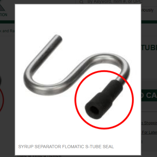 SYRUP SEPARATOR FLOMATIC S-TUBE SEAL # 1089-02 - Picture 1 of 1