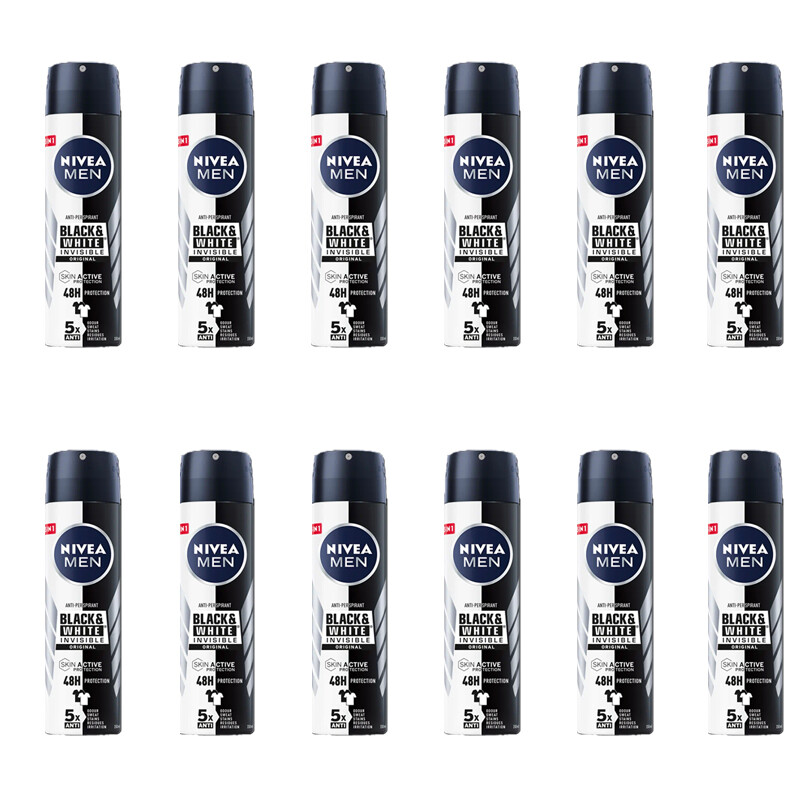Men Anti-perspirant Black & White Invisible Original 150 ml - Immagine 3