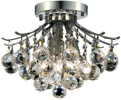 Crystal Flush Mount Chandelier Light Bedroom Hallway Dining Room or Kitchen 12''