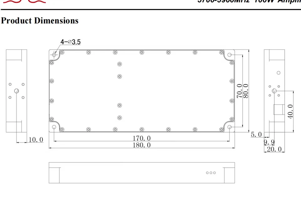 SZHUASHI 100% New 300-400MHz 100W 50dBm PA WIFI Signal WLAN High Power Amplifier - Image 3 of 4