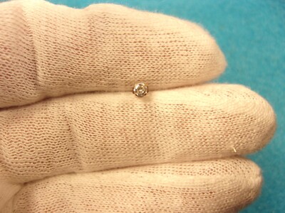 EXCELLENT LITTLE 10K YELLOW GOLD (SINGLE) ROUND CZ STUD EARRING - ''JACMEL'' JCM
