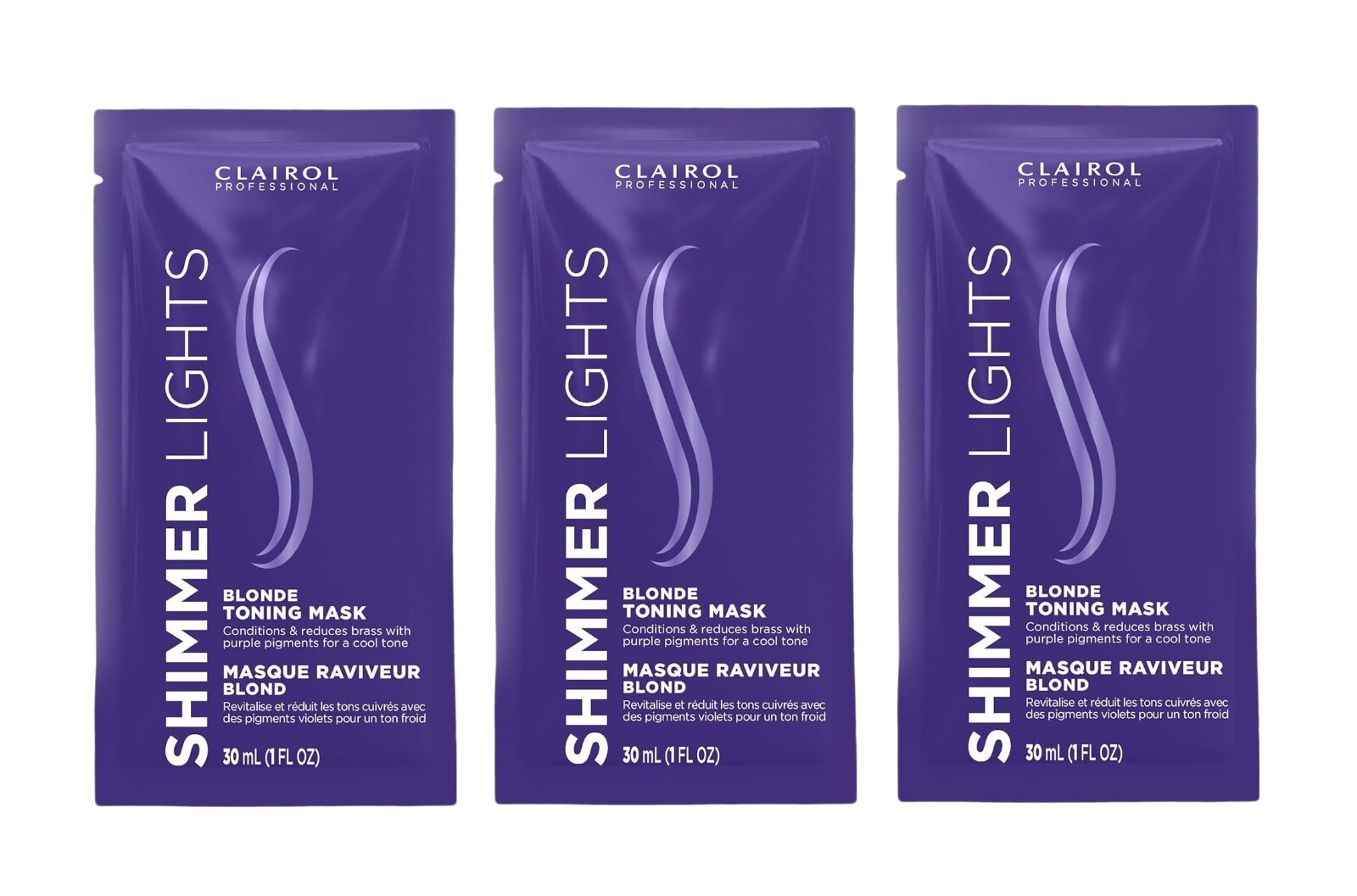 Тонирующая маска Clairol Professional Shimmer Lights Blonde 1 унция 3 упаковки 2290₽