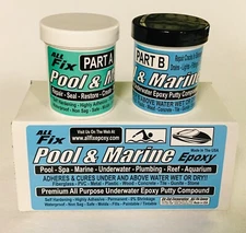 All Fix H2O POOL & MARINE Repair Epoxy Putty PREMIUM CRACKS LEAKS SKIMMER DRAIN