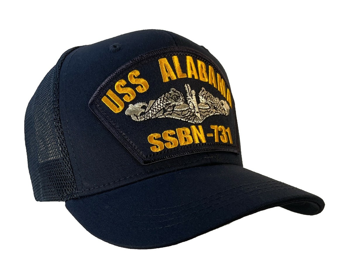 USS ALABAMA SSBN 731 Hat Ball Cap MESH BACK Trucker Navy Blue | eBay