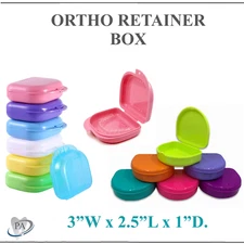 Sealed Assorted Dental Retainer Boxes Denture Case, Mouthguard Containers -2/Pk