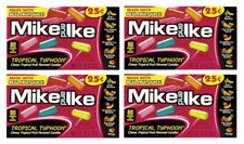 4x Mike & Ike Tropical Typhoon Minis Chewy Tropical Fruit Flavored Candies (22g)