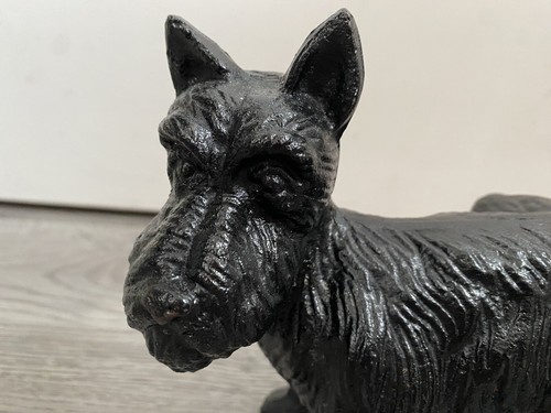 Cast Iron Vintage Scottie Dog Scottish Terrier Door Stop Metal Ornament Black - Picture 2 of 11