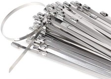 Stainless Steel Cable Ties, 100 Pcs 7.9 Inches Heavy Duty Self-Locking Cable