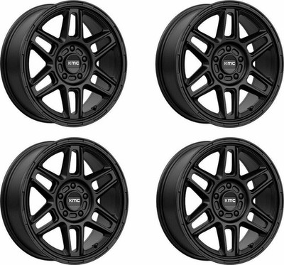 Set 4 KMC KM716 Nomad 17x8 5x4.25 Satin Black Wheels 17'' 38mm Rims