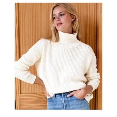Emerson Fry ribbed Turtleneck Sweater Chunky Knit medium organic cotton Carolyn