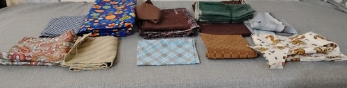 Over 4 Lbs Of Random Scrap Fabric Material Cut Up Pieces Lengths or Squares - Picture 5 of 16
