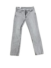 Levis Mens Gray Denim Jeans Slim Fit Mid Rise...