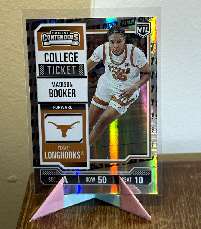 2025 Panini NIL University of Texas Madison Booker College Ticket #12 Parallel