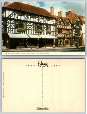 Harvard House Stratford-upon-Avon England Tudor Houses RPPC Postcard