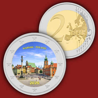 #ad #ad WARSAVA POLAND 2 Euro Coloured UNC Color Coin $12.79