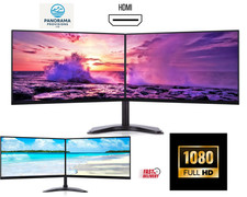 Dual Monitor Bildschirme 2 x 24" Rahmenlos Passender Monitor Neu Dual Stand HDMI FHD