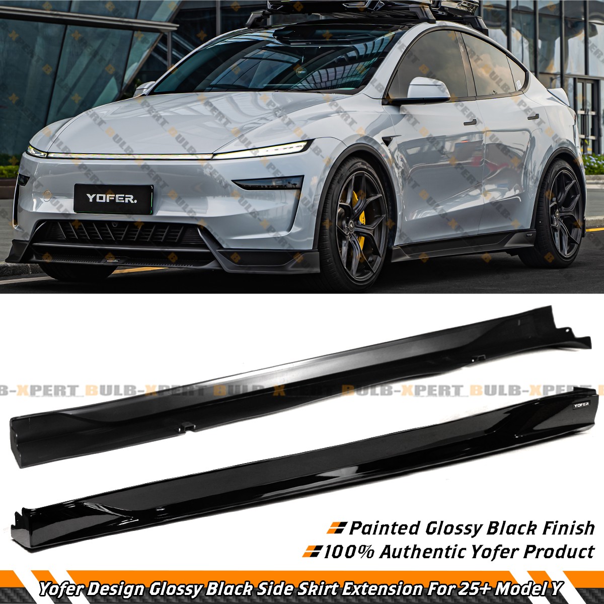 For 2025-26 Tesla Model Y Juniper Yofer Design Gloss Black Side