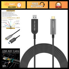 USB A to C Fiber Optical Extension Cable 15M 50FT USB 3.2 Gen 2 10Gbps Compatibl
