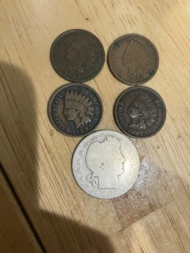 1892s semi key Barber quarter, low mintage & 4x Indian heads