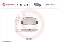 Brembo P 23 032 Bremsbelagsatz, Scheibenbremse Passend FüR Fiat Lancia