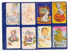 Swap Cards Vintage 1970's lot of 8 cards in plastic sleeve