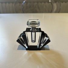  Art Deco ‘Fan Style’ Crystal Perfume Bottle Black - Perfect 