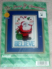 Janlynn Spirit of Xmas Santa Believe Counted Cross Stitch Kit  PQQ