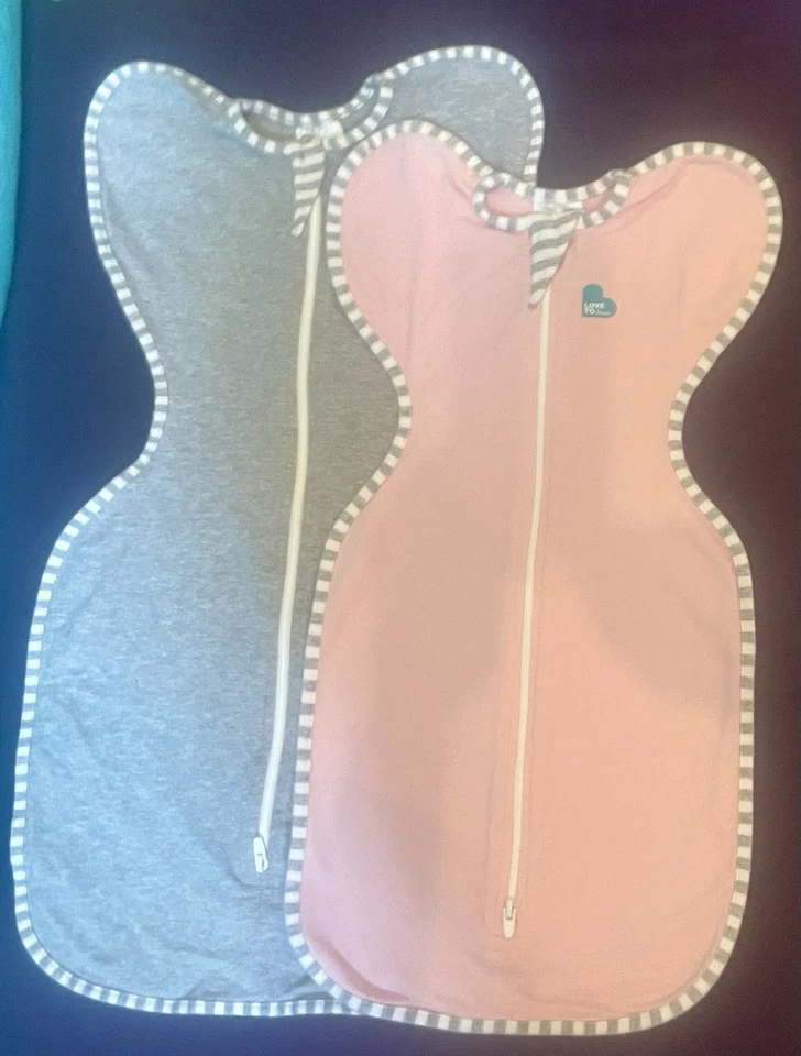 Sleep Sacks 2 Love To Dream Swaddle UP Original Swaddle Wrap Pink Grey Baby Girl - Image 2 of 4