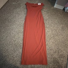 Women’s Express Long Orange Dress Size M Made In USA New with Tags