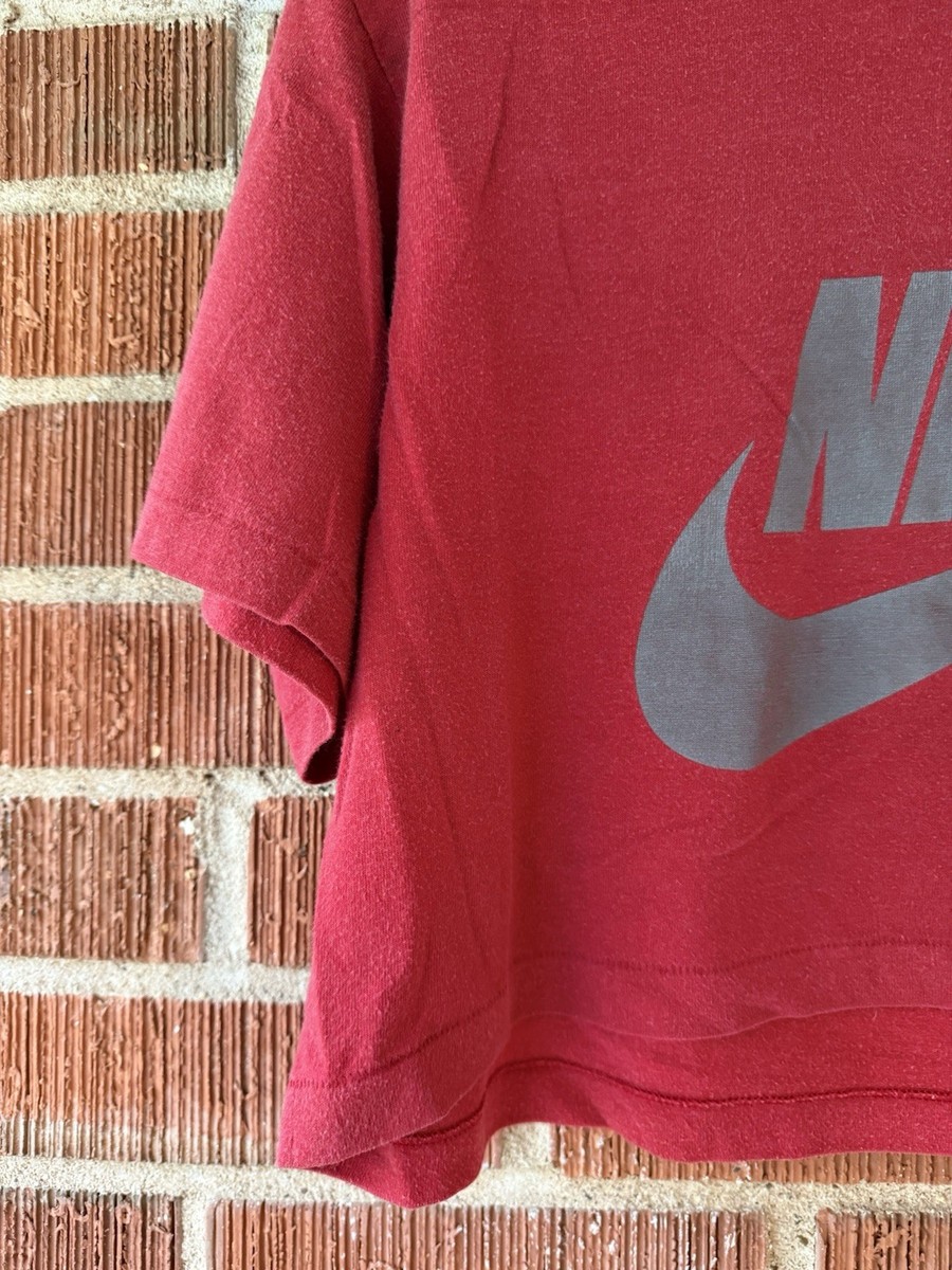トップス Vintage Nike top Vintage 80s men's single stitched Red Nike crop top | eBay