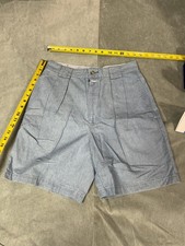 VTG Tommy Hilfiger Ocean Chambray Pleated Shorts Men s 30 Light Blue 7.5" 90s