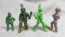 Lot of 4 Vintage 1950's-60's Ajax Archer Space Men - 2 Parachute Figures VGC 