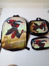 Anime Spider-Man: With Jordan 1- Spider Man 3 Piece Backpack- Lunch N Pencil Bag