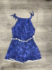 Zimmermann Girls Kids Paisley Ottie Tie -Fastened Playsuit Size 10 Cotton